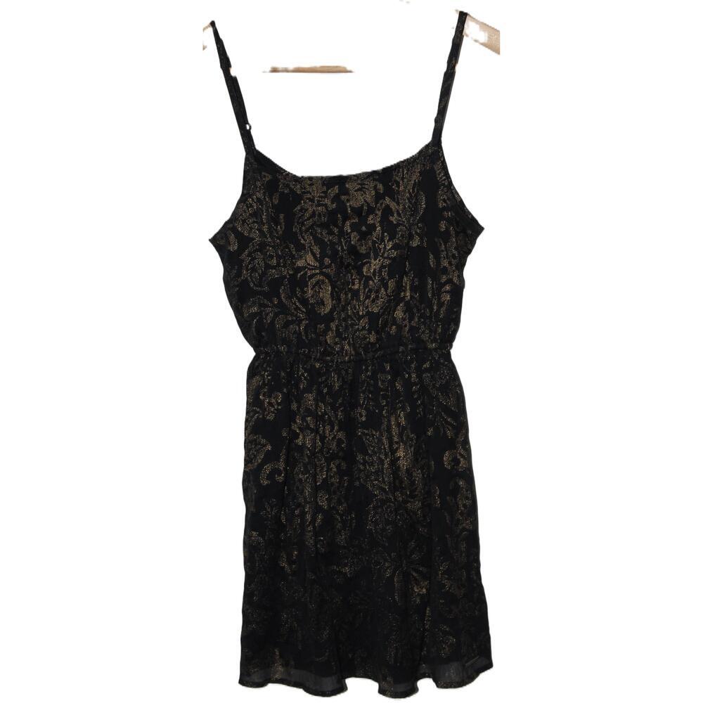 Womens Abercrombie & Fitch Black Gold Floral Spaghetti Strap Mini Dress Size XS